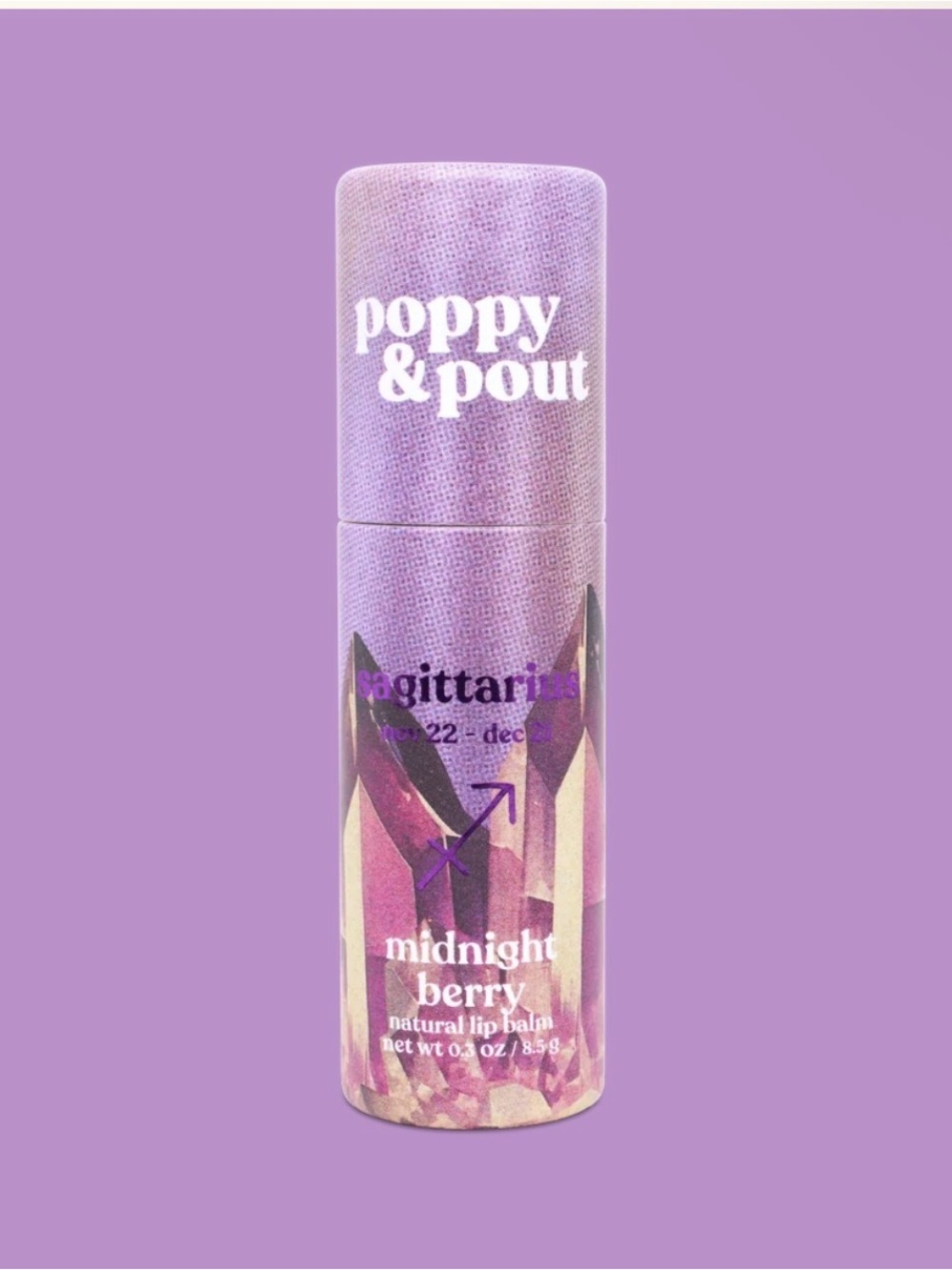 Poppy And Pout Lip Balm Sagittarius- Midnight Berry - Picture 2 of 3